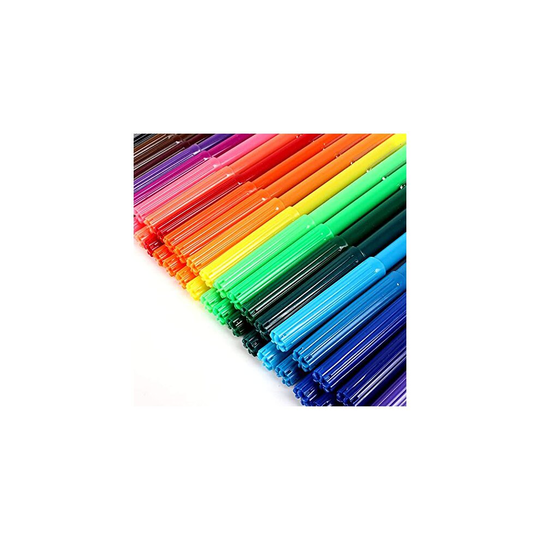 Ossian Colouring In Felt Tip Pens Pack of 50 Fine Tip Fibre with Bright Assorted Colours for Young Kids Adults Draw Write Create - Safe Non-Tox