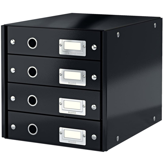 Leitz Drawer Cabinet Black 4 Drawers Document Organiser Archive Storage Box