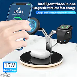 Wireless Charger 15 W Output Power Wireless Charging Stand CE Certified Fast Wireless Charging MagSafe Magnetic For Apple Watch Compatible with any wireless charging enabled devices 1 PCS Lightinthebox