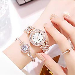 Women Quartz Watch Fashion Digital Diamond Inlaid Women's Quartz Bracelet Wristwatch Lightinthebox