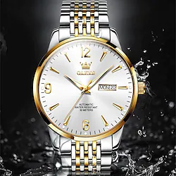 OLEVS 2022 New Men's Mechanical Watch Waterproof Luminous Stainless Steel Digital Dial Business Automatic Watch for Men Gift Lightinthebox