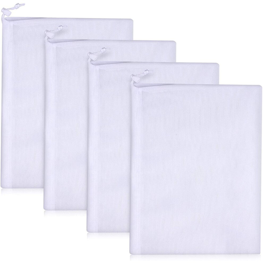 Fine Mesh Bag Filter Bags Vacuum Pool Cleaner Bags Mesh Leaf Bag with Pull and Lock Cord for Pool Leaf Cleaning (4)