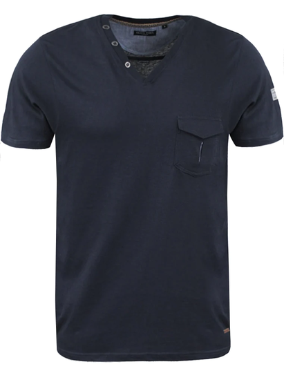 T-Shirts Gregor V Neck T-Shirt with Chest Pocket in Navy / S - Tokyo Laundry