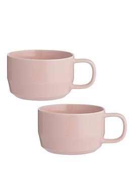 Typhoon CafÉ Concept Set Of 2 Cappuccino Mugs - Pink