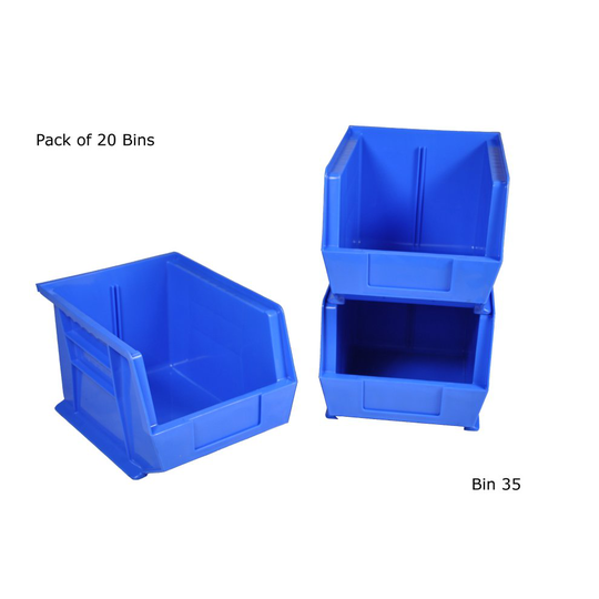 Pack of 10 Rhino Tuff Bin35 Plastic Parts Storage Bins Engineering Boxes