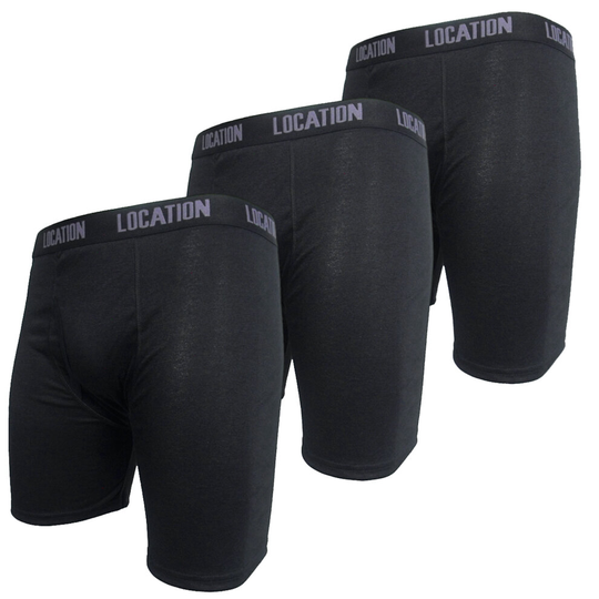 (Mustang 1, XXXL) Mens Location Boxers 3 Pack Sports Longer Leg Boxer Shorts Adults Underwear