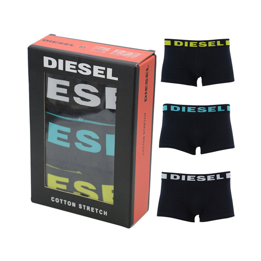 (M) DIESEL Mens Boxer Trunks Shorts 3 Pack Regular Soft Cotton