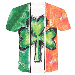 Inspired by St. Patrick's Day 2022 Shamrock Irish T-shirt Cartoon Manga Anime Harajuku Graphic Kawaii T-shirt For Men's Women's Unisex Adults' 3D Print 100% Polyester Lightinthebox