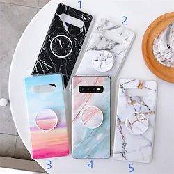 Phone Case For Samsung Galaxy Back Cover S9 S9 Plus S8 Plus S8 S7 edge S7 A6 (2018) A6 (2018) Note 9 Note 8 with Stand Pattern Marble TPU Lightinthebox