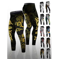 Men's Running Tights Leggings Compression Pants Compression Clothing Athletic Athleisure Breathable Quick Dry Soft Fitness Gym Workout Running Sportswear Activewear Black / Orange Black White Lightinthebox
