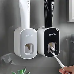Automatic Toothpaste Dispenser Wall Mount Bathroom Bathroom Accessories Waterproof Toothpaste Squeezer Toothbrush Holder Lightinthebox