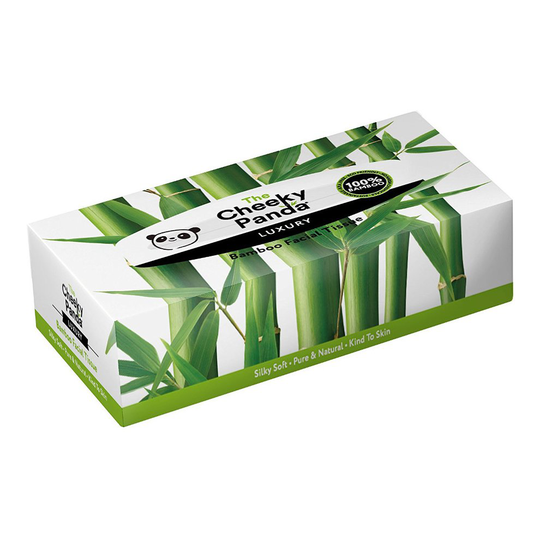100% Bamboo Facial Tissue Flat Box, 80 Sheets (Cheeky Panda)