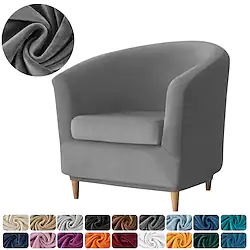 Velvet Club Chair Slipcovers, Soft Stretch Tub Chair Cover for Living Room and Bedroom, Washable and Removable Armchair Protector, Furniture Protector for Home Decor Lightinthebox