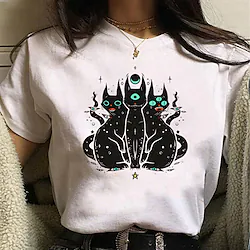 Inspired by Halloween Cat T-shirt Cartoon Manga Anime Classic Street Style T-shirt For Men's Women's Unisex Adults' Hot Stamping 100% Polyester Lightinthebox