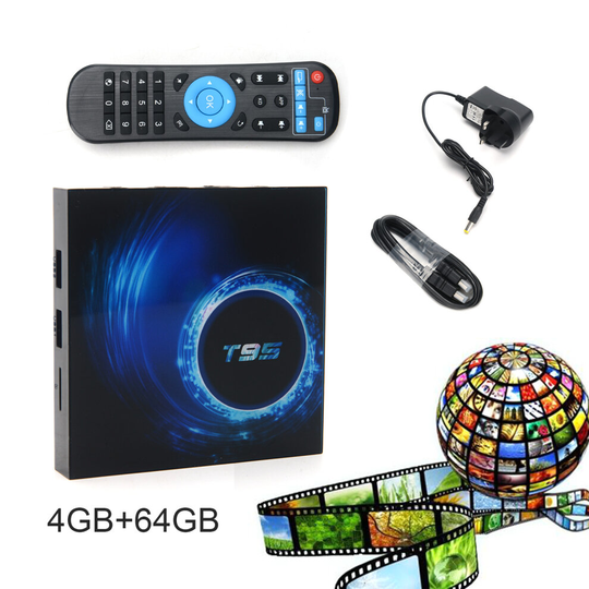 T95 Android 10.0 TV Box Quad Core 2+16/4+64GB HD Media Player WIFI