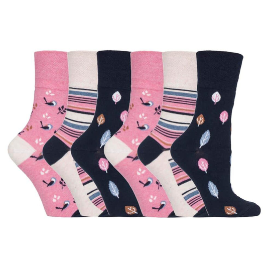 (4-8 UK, GG168) 6 Pairs Ladies Gentle Grip Non Elastic Socks 4-8 UK