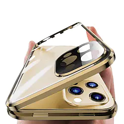 Phone Case For Apple Magnetic Adsorption iPhone 14 Pro Max 13 12 11 Pro Max Mini X XR XS 8 7 Plus Full Body Protective Camera Lens Protector Anti-Scratch Solid Colored Tempered Glass Metal Lightinthebox