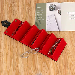 Multifunctional Glasses Storage Box Multi-plaid Jewelry Gift Box Folding Leather Glasses Case Handmade Multi-connected Glasses Packaging Lightinthebox
