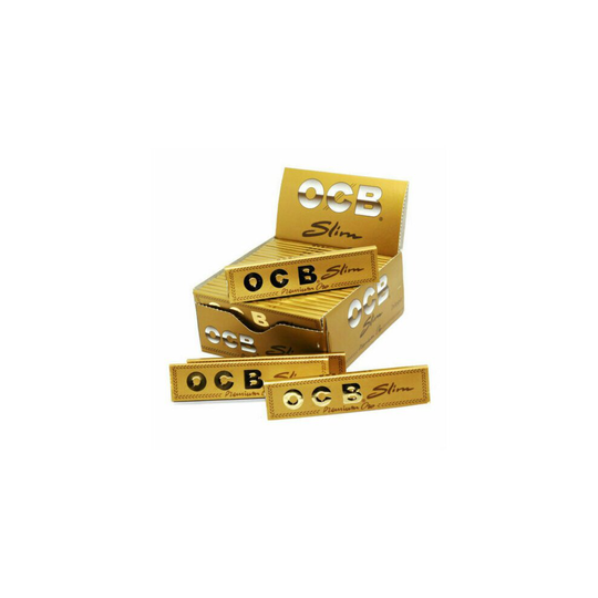 (50 Booklets (Full Box)) OCB GOLD Slim Premium One King Size Rolling Smoking Papers Genuine
