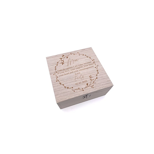 ukgiftstoreonline Personalised Wedding Mother Of The Bride Keepsake Gift Box With Wreath