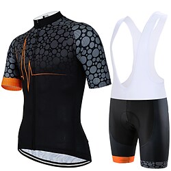 Men's Short Sleeve Cycling Jersey with Bib Shorts Blue Bike 3D Pad Breathable Quick Dry Sports Graphic Clothing Apparel Lightinthebox