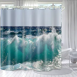 Waves Rolling Series Digital Printing Shower Curtain Shower Curtains Hooks Modern Polyester New Design Lightinthebox