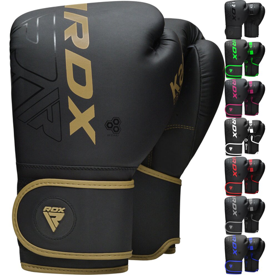 (Golden, 12OZ) RDX Boxing Gloves Sparring Muay Thai Kickboxing