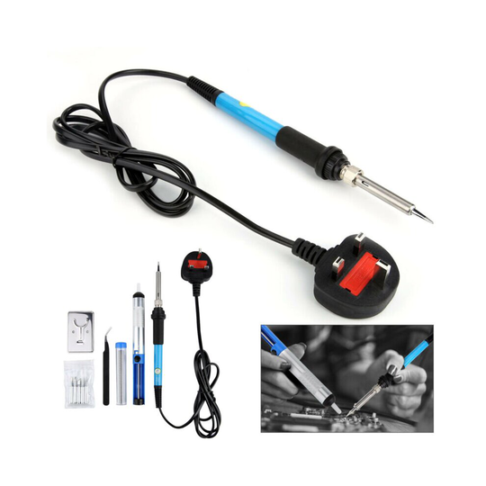9 Pieces 220 Volt Soldering Iron Kit 60W Adjustable Temp Repair Tool