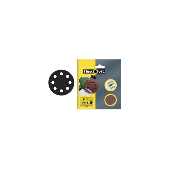 Flexovit 63642526392 Hook & Loop Sanding Discs 125mm Fine 120g Pack of 6