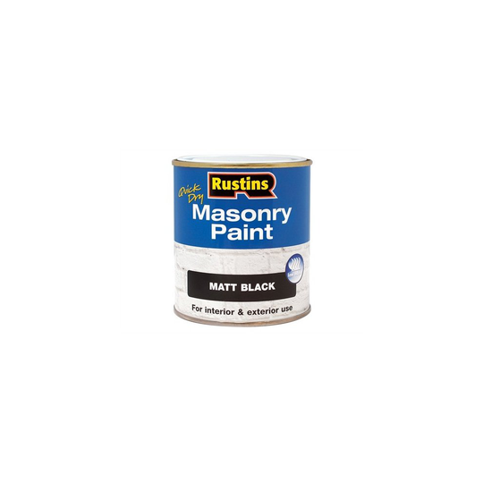 Rustins MASPB500 Quick Dry Masonry Paint Black 500ml