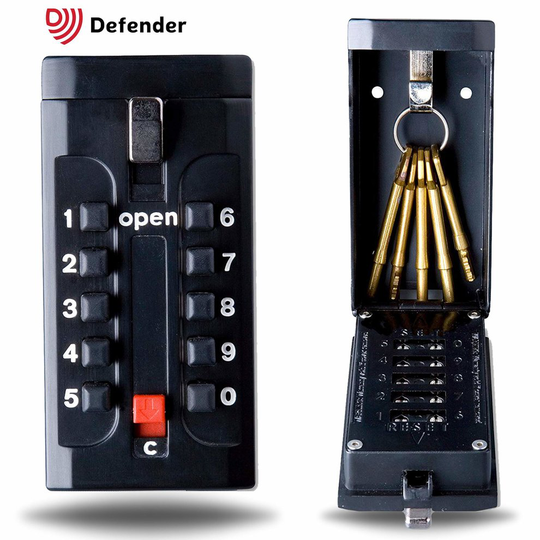 Defender Wall Mounted Key Safe - Push Button Combination Key Safe Outdoor - Wall Mount Key Lock Box - Push Button Wall Mounted Key Safe - Key Cabinet