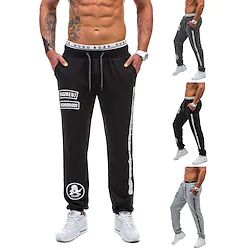 Men's Joggers Sweatpants Drawstring Side Pockets Bottoms Athletic Athleisure Winter Breathable Quick Dry Soft Fitness Running Jogging Sportswear Activewear Skull Dark Grey Black Light Grey Lightinthebox