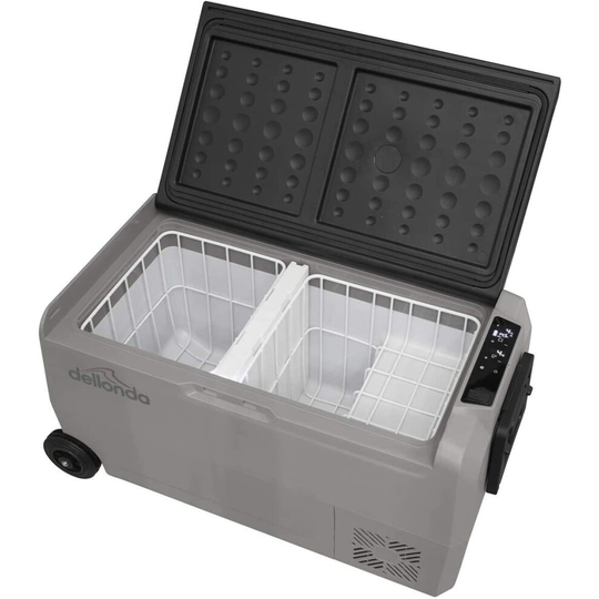 Dellonda 36L Portable Dual Zone Compressor Fridge Freezer/Cool Box for Car/Camping, LED, 12/24/230V