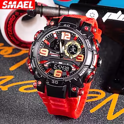 SMAEL Military Wrist Watches For Men SMAEL Brand 1921 Dual Time Zone Waterproof 50M Stopwatch Sport Watches Lightinthebox