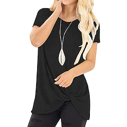 Women's Crew Neck Yoga Top Summer Solid Color Dark Grey White Yoga Fitness Gym Workout Tee Tshirt Top Short Sleeve Sport Activewear Breathable Quick Dry Lightweight Micro-elastic Lightinthebox
