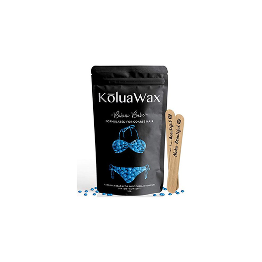 Hard Wax Beans for Hair Removal (Coarse Body Hair Specific).Our Strongest Blue Bikini Babe by KoluaWax for Brazilian, Underarms, Back and Chest. Large