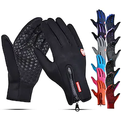 Men's Women's Winter SBR Gloves Running Gloves Full Finger Gloves Anti-Slip Touchscreen Thermal Warm Cold Weather Lining Zipper Skiing Hiking Running Driving Cycling Texting Fleece Neoprene Winter Lightinthebox