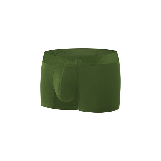 (L) Comfyballs Men's Wood Regular Boxer Shorts Fitness Underwear - Ghost Olive