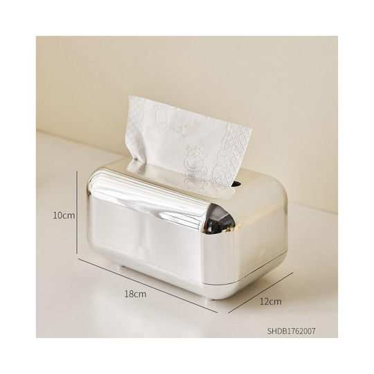 (Silver) Golden Tissue Holder Home Decor Silver Tissue Box Living Room Desktop Decorative Tissue Boxes Removable Kitchen Home Storage