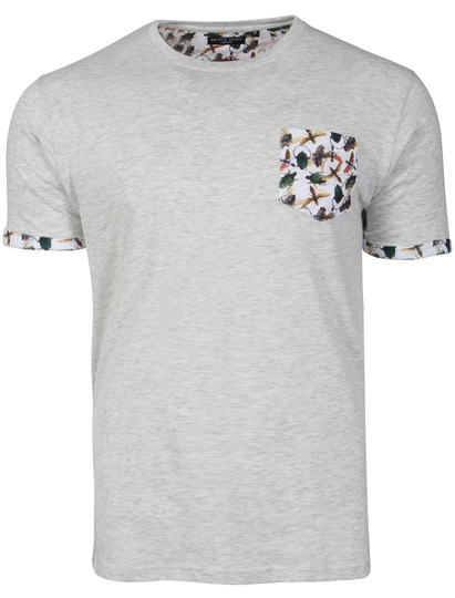 T-Shirts Fly Roll Cuff Cotton T-Shirt with Chest Pocket in Ecru / S - Tokyo Laundry