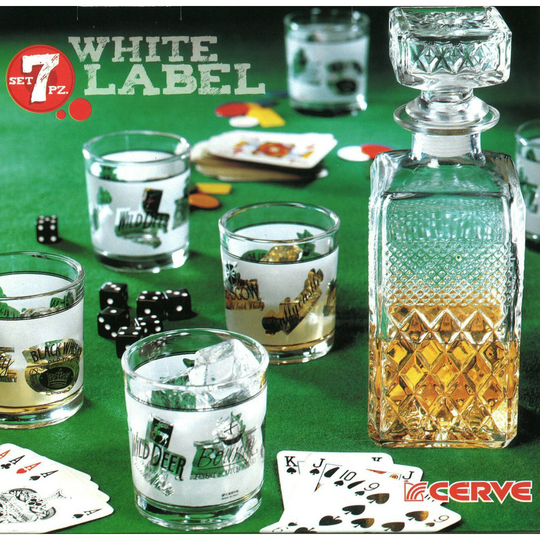 7 Piece Glass Decanter Set with 6 Glasses Giftset in Coloured Gift Box