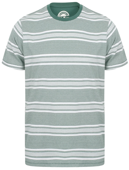 T-Shirts Nissi Cotton Striped Crew Neck T-Shirt In Green - South Shore / S - Tokyo Laundry