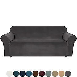 Stretch Sofa Cover Slipcover Elastic Velvet Sectional Couch Armchair Loveseat 4 Or 3 Seater L Shape Plain Solid Color Soft Durable Lightinthebox