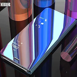 Phone Case For Huawei Full Body Case Leather Huawei P Smart 2019 with Stand Plating Mirror Solid Color Hard PU Leather PC Lightinthebox