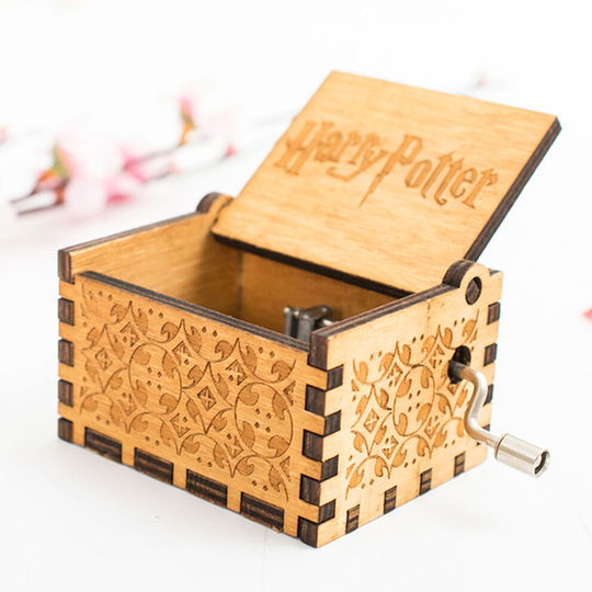 (Harry Potter Yellow) Harry Potter Music Box Engraved Wooden Music Box Frozen Musical Toys Kids Gift UK