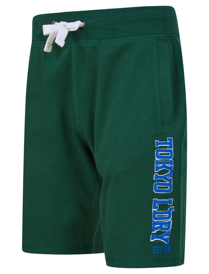 Jogger Shorts Sports Dept Applique Jogger Shorts in Dark Green - Tokyo Laundry / S - Tokyo Laundry