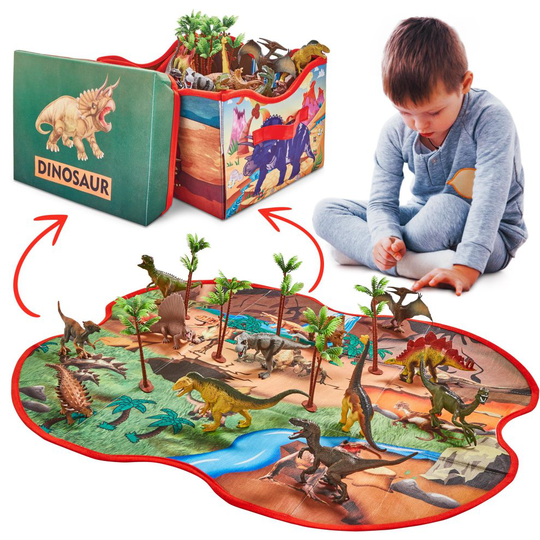 Prehistoric World Dinosaur Storage Box Playset