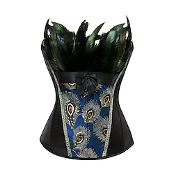 Cosplay Rococo Overbust Corset Masquerade Overbust Corset Women's Tummy Control Push Up Feather Costume Vintage Cosplay Party Plus Size Corset Masquerade Lightinthebox