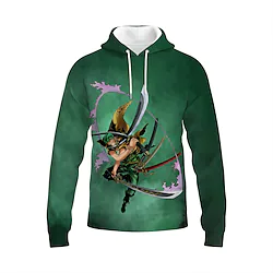 Inspired by One Piece Roronoa Zoro Cartoon Manga Back To School Anime Harajuku Graphic Kawaii Hoodie For Unisex All Couple's Adults' 3D Print Polyster Lightinthebox