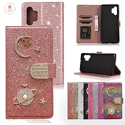 Phone Case For Samsung Galaxy Wallet Card S23 Ultra Plus A73 A53 A33 A13 S22 Ultra Plus S21 FE S20 A72 A52 A42 Note 20 Ultra S10 S10 Plus S10 Lite Note 10 Wallet Rhinestone Full Body Protective Lightinthebox